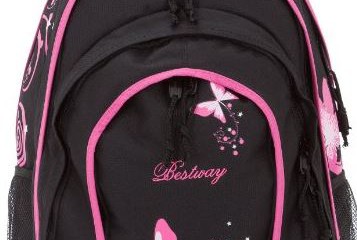 schwarz-pinker Trolley-Rucksack Black Butterfly von Bestway